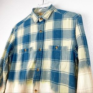flannel Dip Drip Tie Dye Button Down Shirt XS -SM
